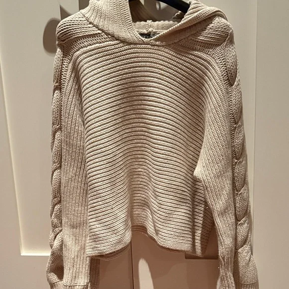 Alice + Olivia Cream Cowl Neck Sweater - Picture 1 of 3